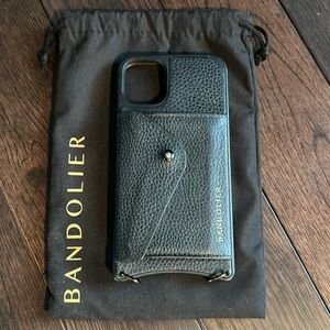 Bandolier iPhone 11 case/wallet. Hailey side slot leather